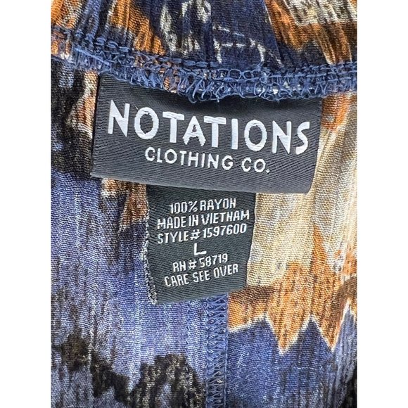 NOTATIONS CLOTHING CO. Women's Skirt Size Large Blue and Orange Geo Print Elasti - Picture 10 of 11